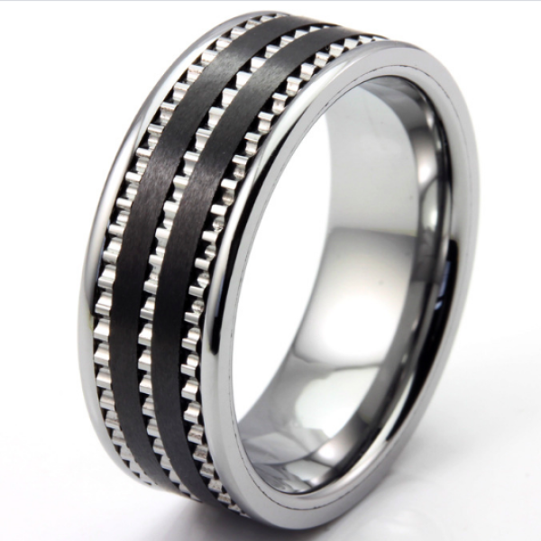 Men's Trail Tungsten Ring - Name My Jewellery