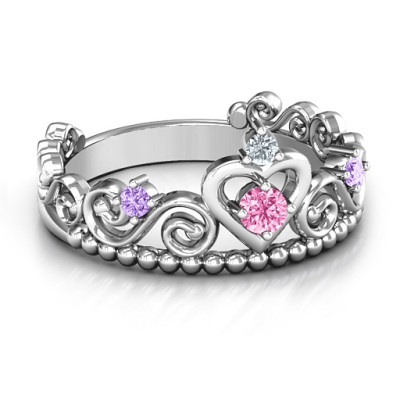 Personalised Princess Charming Tiara Ring - Name My Jewellery