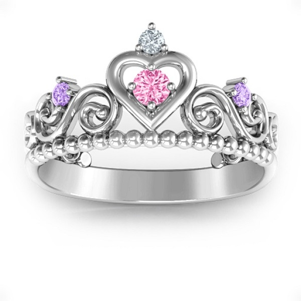 Personalised Princess Charming Tiara Ring - Name My Jewellery