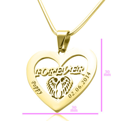 Personalised Angel in My Heart Necklace - 18ct Gold Plated - Name My Jewellery