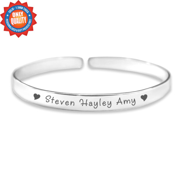 Personalised 8mm Endless Bangle - 925 Sterling Silver - Name My Jewellery
