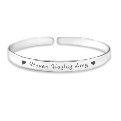 Personalised 8mm Endless Bangle - 925 Sterling Silver - Name My Jewellery