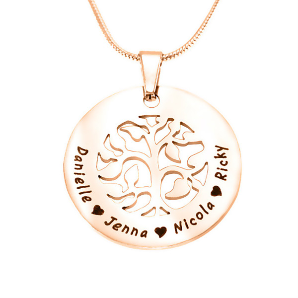 Personalised BFS Family Tree Necklace - 18ct Rose Gold Plated - Name My Jewellery