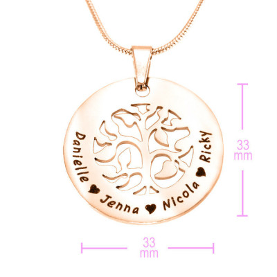 Personalised BFS Family Tree Necklace - 18ct Rose Gold Plated - Name My Jewellery