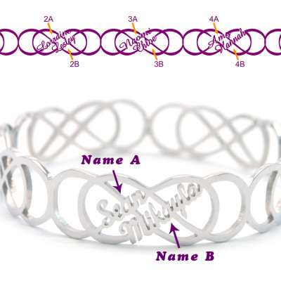Personalised Endless Double Infinity Bangles - Name My Jewellery