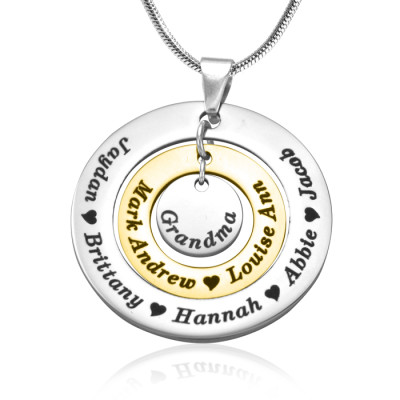 Personalised Circles of Love Necklace - TWO TONE - Gold  Silver - Name My Jewellery