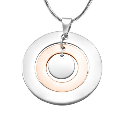 Personalised Circles of Love Necklace - TWO TONE - Rose Gold  Silver - Name My Jewellery