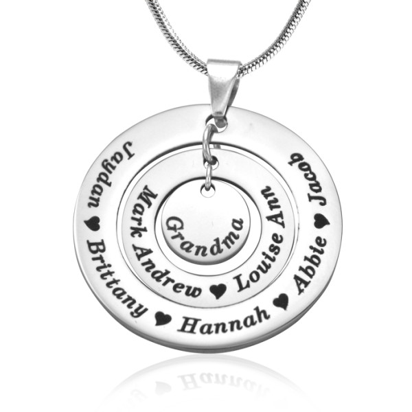 Personalised Circles of Love Necklace - Silver - Name My Jewellery