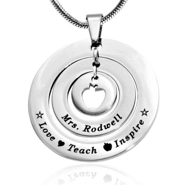 Personalised Circles of Love Necklace Teacher - Sterling Silver - Name My Jewellery