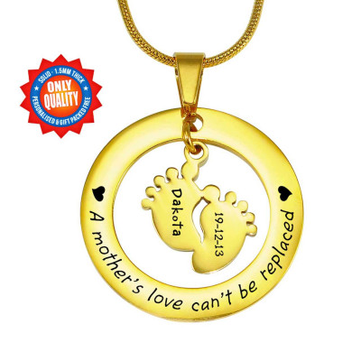 Personalised Cant Be Replaced Necklace - Single Feet 18mm - 18ct Gold Plated - Name My Jewellery