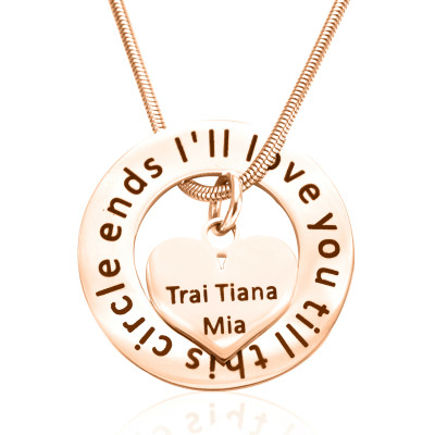 Personalised Circle My Heart Necklace - 18ct Rose Gold Plated - Name My Jewellery