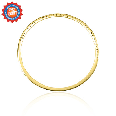 Personalised Classic Bangle - 18ct Gold Plated - Name My Jewellery