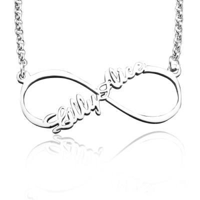 Personalised Single Infinity Name Necklace - Sterling Silver - Name My Jewellery