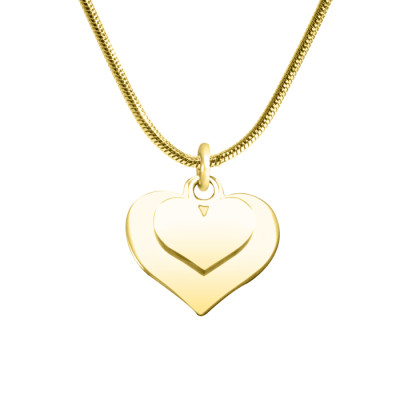 Personalised Double Heart Necklace - 18ct Gold Plated - Name My Jewellery
