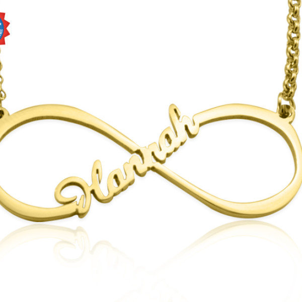 Personalised Single Infinity Name Necklace - 18ct Gold Plated - Name My Jewellery