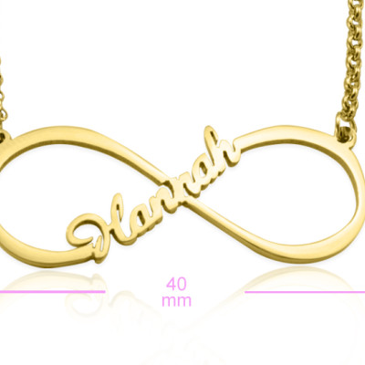Personalised Single Infinity Name Necklace - 18ct Gold Plated - Name My Jewellery