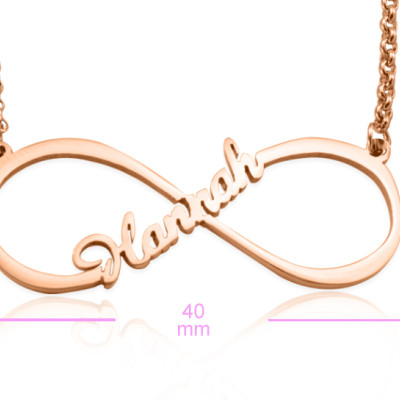 Personalised Single Infinity Name Necklace - 18ct Rose Gold Plated - Name My Jewellery