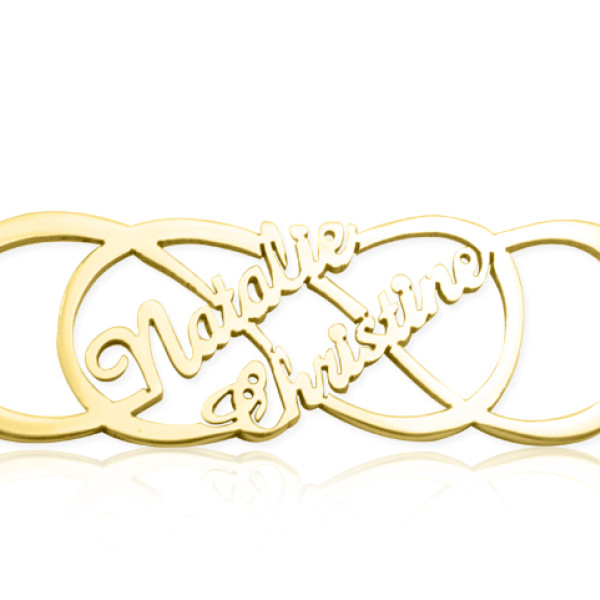 Personalised Infinity X Infinity Name Necklace - 18ct Gold Plated - Name My Jewellery
