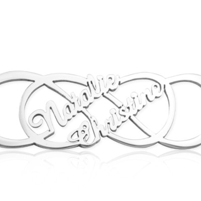 Personalised Infinity X Infinity Name Necklace - Sterling Silver - Name My Jewellery