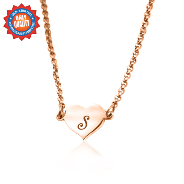 Personalised Precious Heart - 18ct Rose Gold Plated - Name My Jewellery
