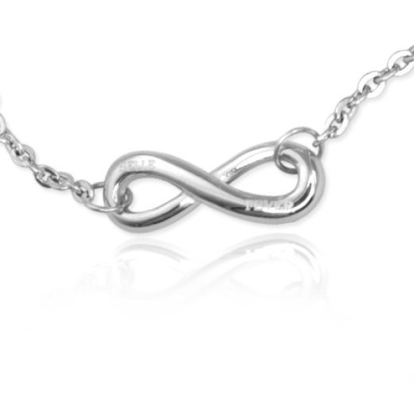 Personalised Classic  Infinity Bracelet/Anklet - Sterling Silver - Name My Jewellery