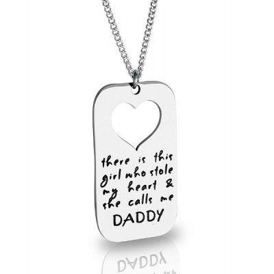 Personalised Dog Tag - Stolen Heart - Two Necklaces - Silver - Name My Jewellery
