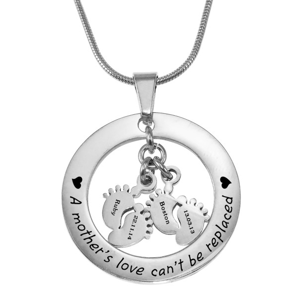 Personalised Cant Be Replaced Necklace - Double Feet 12mm - Name My Jewellery