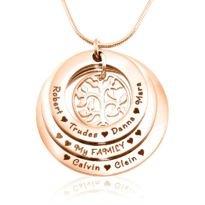 Personalised Family Triple Love - 18ct Rose Gold Plated - Name My Jewellery