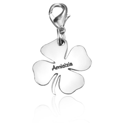 Personalised Four Leaf Clover Charm - Name My Jewellery