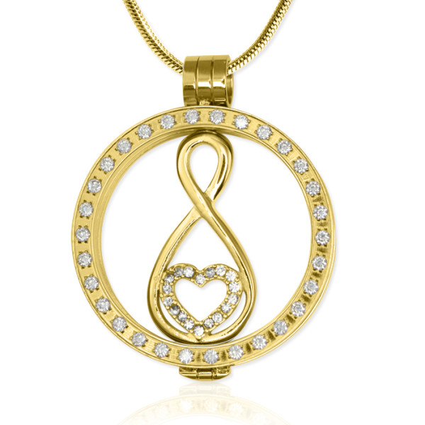Personalised Gold Diamonte Necklace with 18ct Gold Plated Infinity - Name My Jewellery