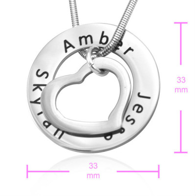 Personalised Heart Washer Necklace - Name My Jewellery