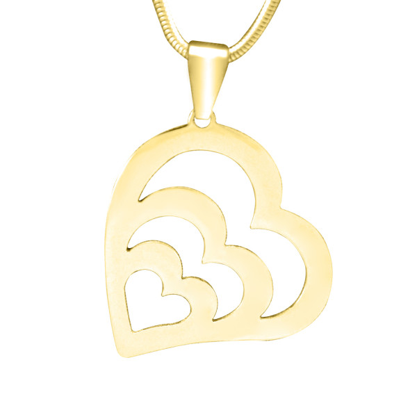 Personalised Hearts of Love Necklace - 18ct Gold Plated - Name My Jewellery