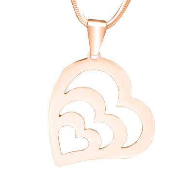 Personalised Hearts of Love Necklace - 18ct Rose Gold Plated - Name My Jewellery