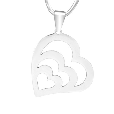 Personalised Hearts of Love Necklace - Sterling Silver - Name My Jewellery