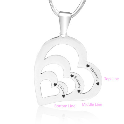 Personalised Hearts of Love Necklace - Sterling Silver - Name My Jewellery