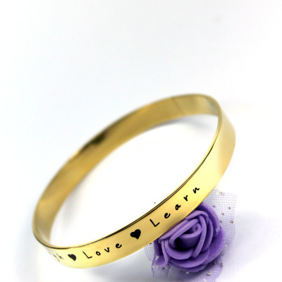 Personalised 8mm Endless Bangle - 18ct Gold Plated - Name My Jewellery