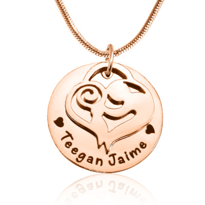 Personalised Mother's Disc Single Necklace - 18ct Rose Gold Plated - Name My Jewellery
