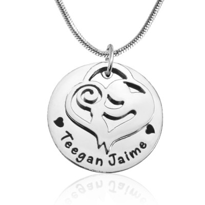 Personalised Mother's Disc Single Necklace - Sterling Silver - Name My Jewellery