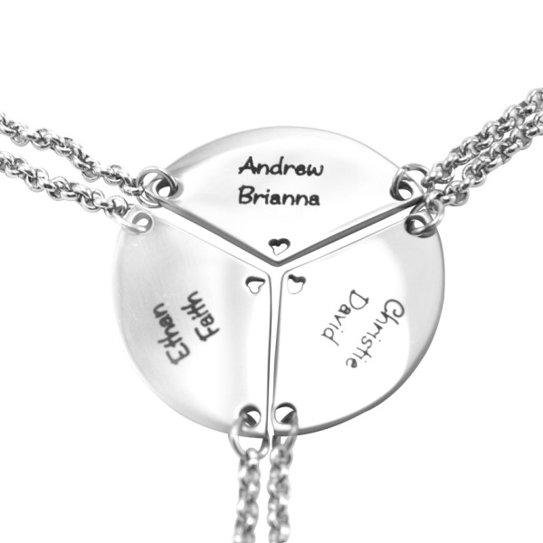 Personalised Meet at the Heart Triple - Three Personalised Necklaces - Name My Jewellery