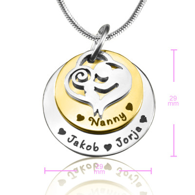 Personalised Mother's Disc Double Necklace - Two Tone - Gold  Silver - Name My Jewellery