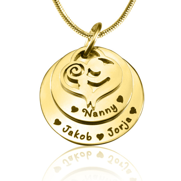 Personalised Mother's Disc Double Necklace - 18ct Gold Plated - Name My Jewellery