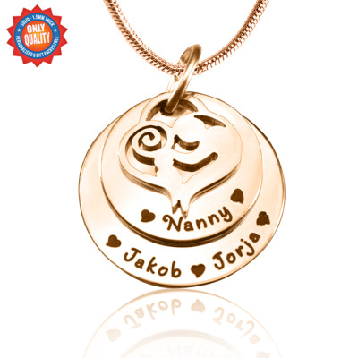 Personalised Mother's Disc Double Necklace - 18ct Rose Gold Plated - Name My Jewellery