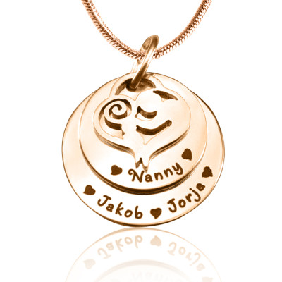 Personalised Mother's Disc Double Necklace - 18ct Rose Gold Plated - Name My Jewellery