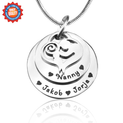 Personalised Mother's Disc Double Necklace - Sterling Silver - Name My Jewellery