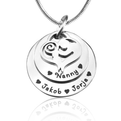 Personalised Mother's Disc Double Necklace - Sterling Silver - Name My Jewellery