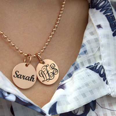 Personalised Monogram Initial Disc Necklace - Name My Jewellery