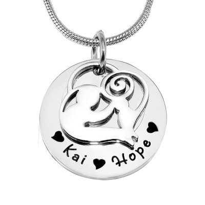Personalised Mother's Disc Single Necklace - Sterling Silver - Name My Jewellery
