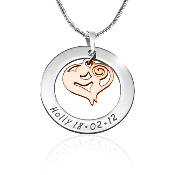 Personalised Mothers Love Necklace - Two Tone - Rose Gold Mother - Name My Jewellery