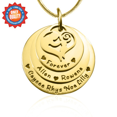 Personalised Mother's Disc Triple Necklace - 18ct Gold Plated - Name My Jewellery