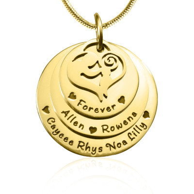 Personalised Mother's Disc Triple Necklace - 18ct Gold Plated - Name My Jewellery